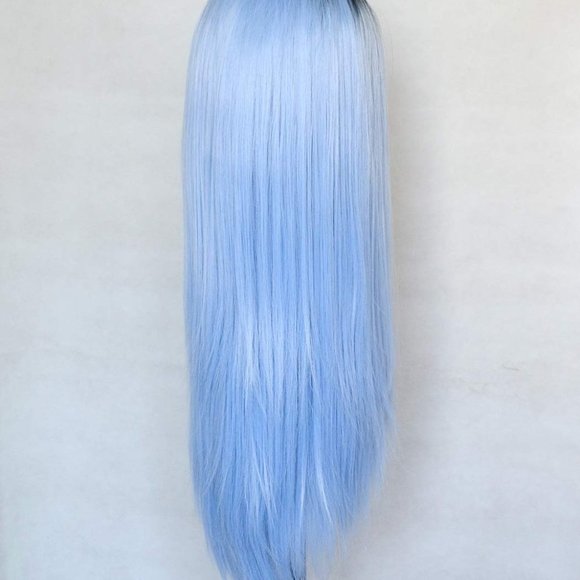Ombre Ice Blue Lace Front Wigs - Picture 4 of 6